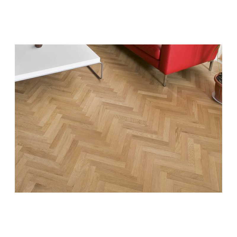 Parquet Parquet contrecollé Chêne Premier/Rustique Bâton Rompu - 14 x 125 x 625 mm - brut