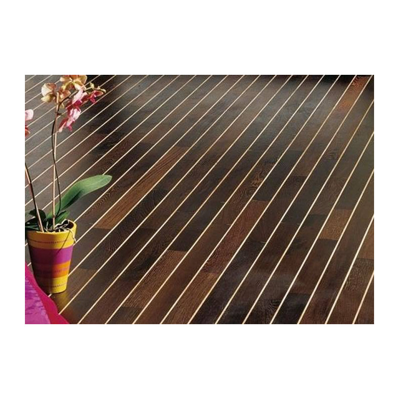 Parquet Parquet massif Wengé - 14 x 90 mm - brut - filet Hêtre