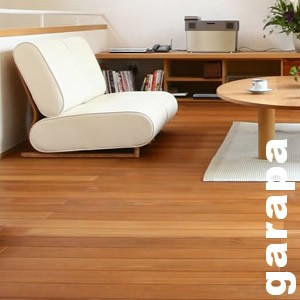 Parquet massif brut en Garapa ou Grapia