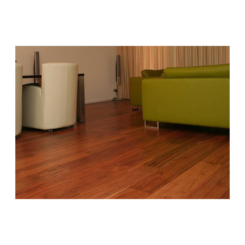 Parquet Parquet contrecollé Curupau - 15 x 135 mm - brossé - huilé noir