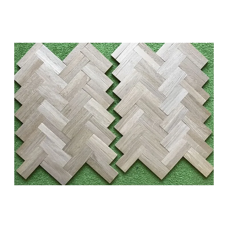 Parquet Chêne bâtons rompus industriel - détail motif - lames emboîtées