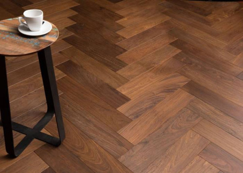 Parquet contrecollé Ipe/Tajibo Bâton Rompu - 16 x 135 x 600 mm - verni satiné