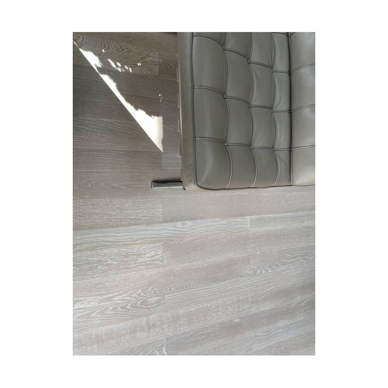 Parquet Parquet contrecollé Chêne Rustique - 15 x 170 mm - verni - teinté gris