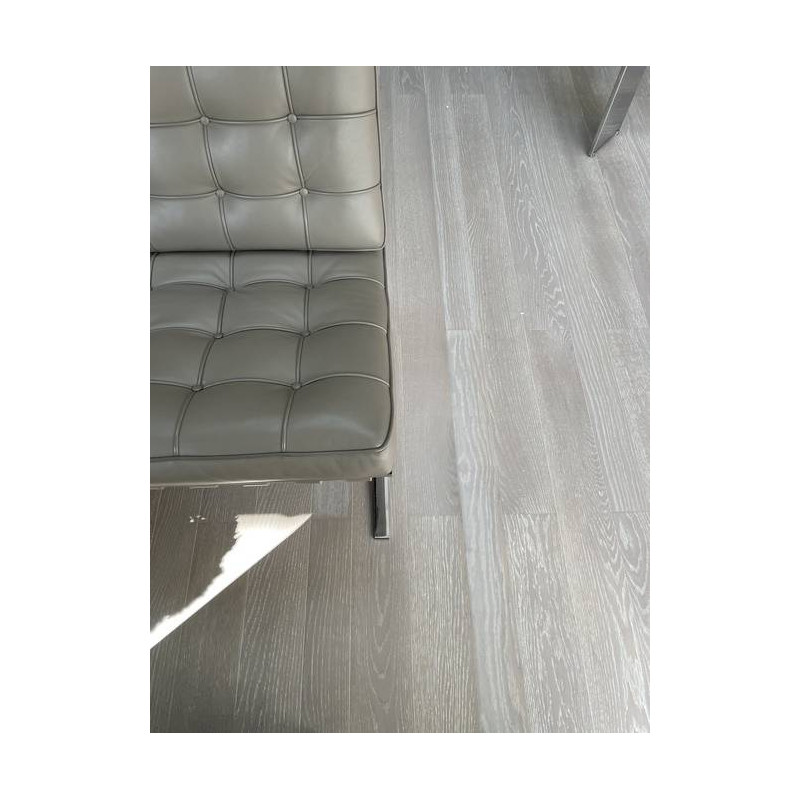 Parquet Parquet contrecollé Chêne Rustique - 15 x 170 mm - verni - teinté gris