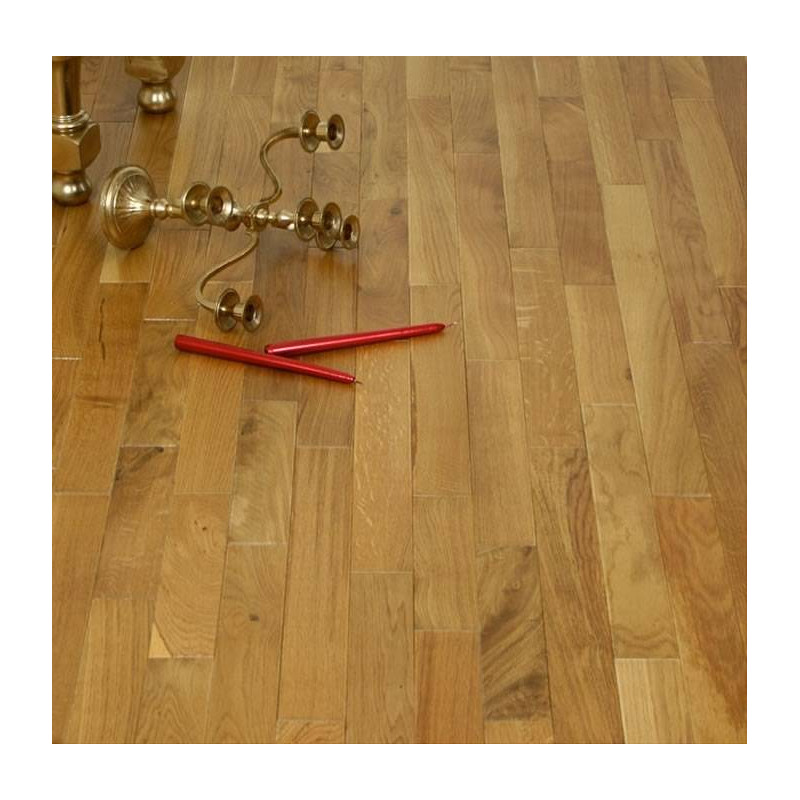 Parquet Parquet contrecollé Chêne Village Point Hongrie - 12 x 110 x 790 mm - teinté - verni - PROMO