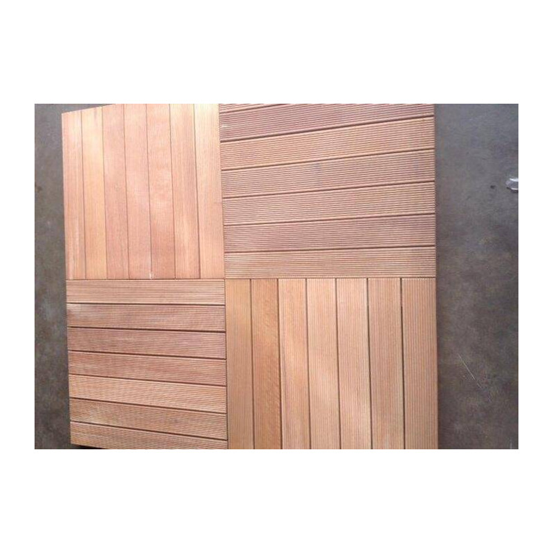 Parquet Dalle caillebotis en bois exotique Massaranduba - 1000 x 1000 x 38 mm