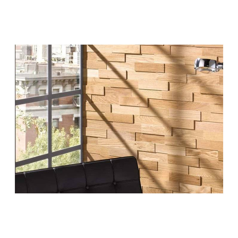 Parquet Panneau mural 3D - Chêne Premier massif huilé - Diy Vrac
