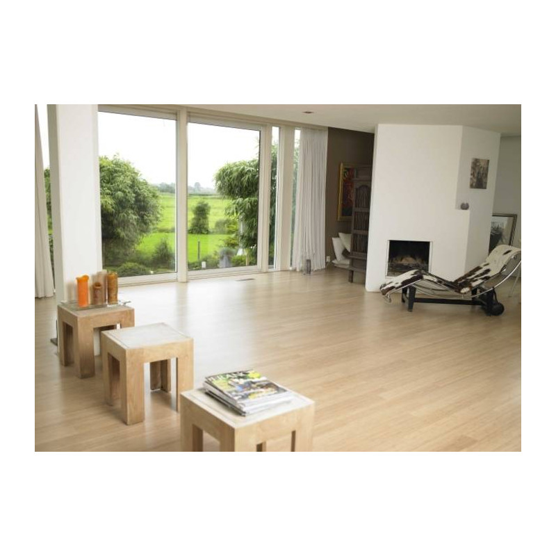 Parquet Panneau massif Bambou - 40 x 1220 x 2440 mm - écru - vertical