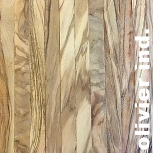 Parquet industriel Olivier - 14 x 14 x 300 mm - motif sur chants