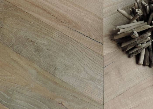 Parquet contrecollé Chêne recyclé Point Hongrie - 17,5 x 90 x 700 mm - huilé