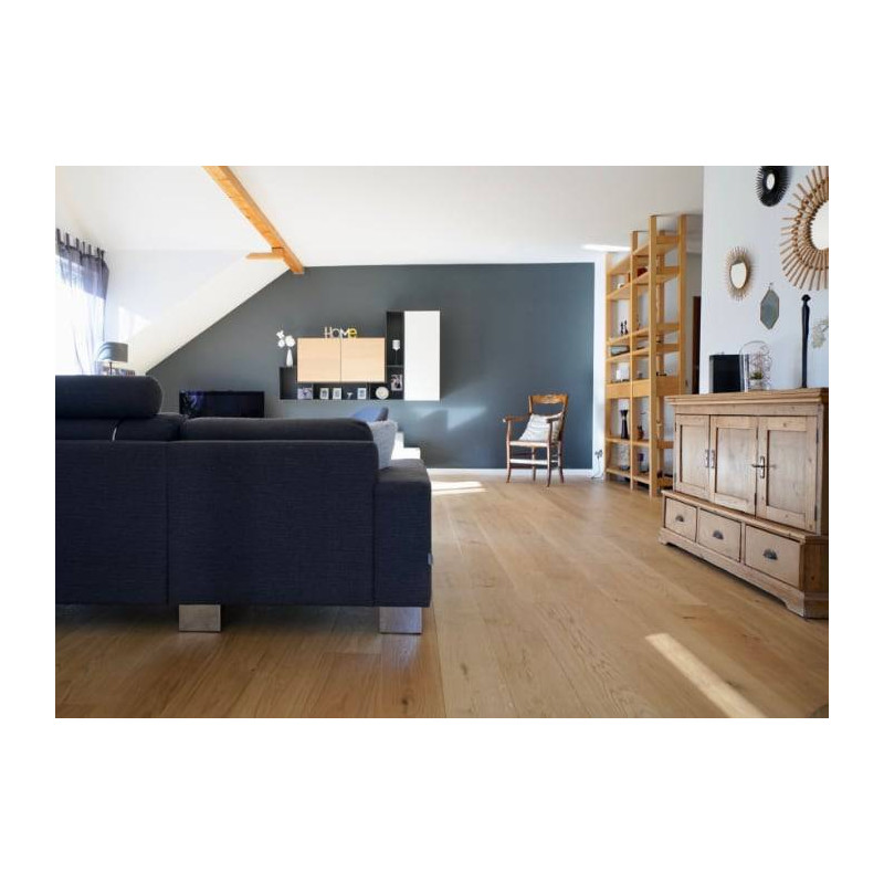 Parquet Parquet contrecollé Chêne Rustique - 12 x 180 mm - brossé - verni ou huilé