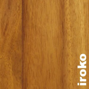 Accueil en Iroko ou Kambala