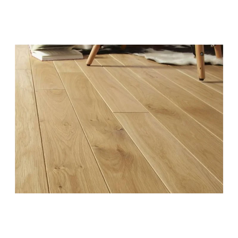 Parquet Chêne rustique massif planchette huile — salon contemporain — finition naturelle