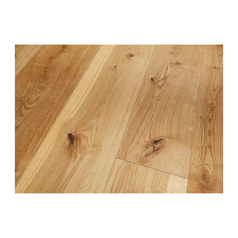Parquet Parquet massif Chêne Rustique Français - 14 x 120 mm - verni