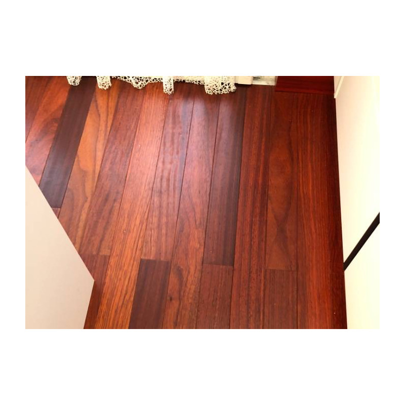 Parquet Parquet contrecollé Padouk - 12 x 90 mm - verni satiné