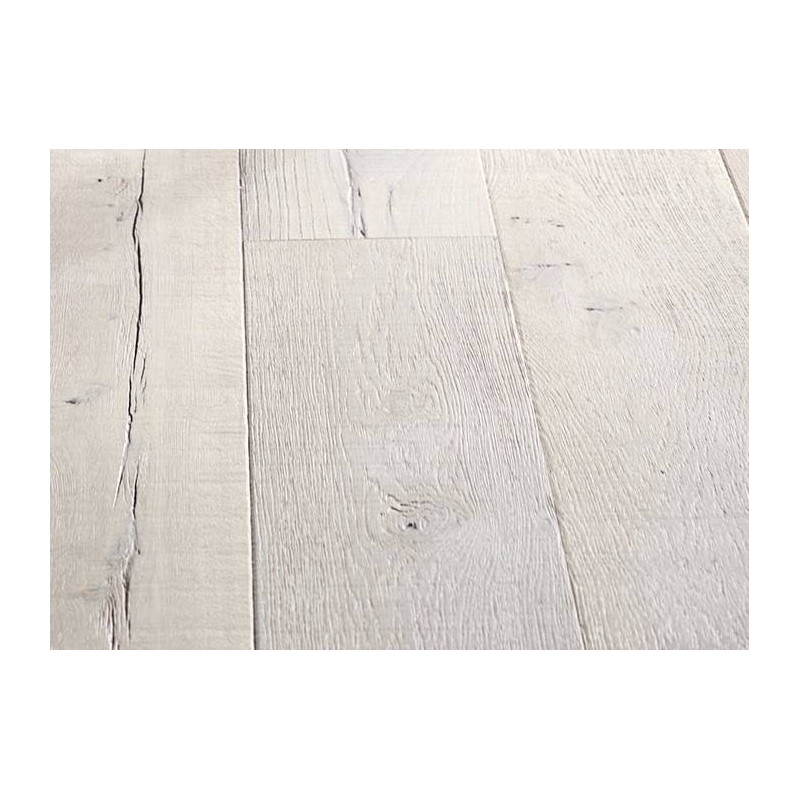 Parquet Parquet contrecollé Chêne Sauvage - 15 x 220 mm - huilé blanc - traces de scie - loft