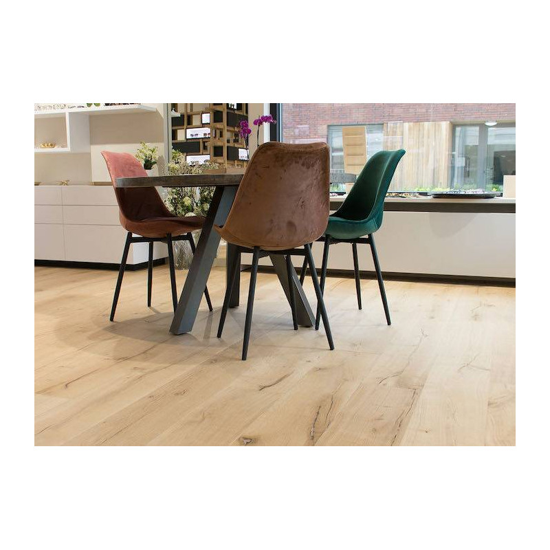 Parquet Parquet contrecollé Chêne Sauvage - 15 x 220 mm - huilé incolore - traces de scie - loft