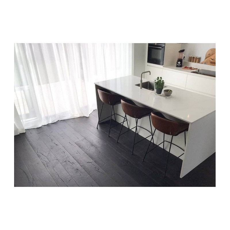 Parquet Parquet contrecollé Chêne Rustique/Campagne - 15 x 220 mm - huilé Noir - loft