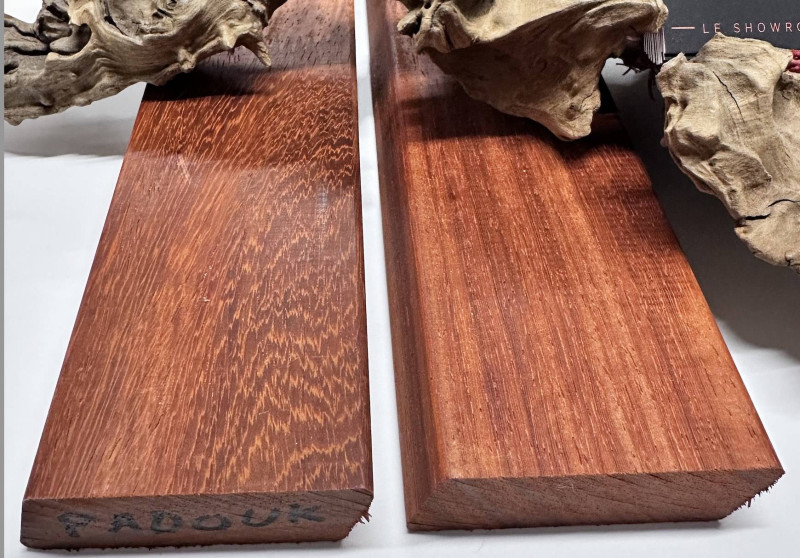 Parquet Bardage en Padouk - 21 x 66 mm - profil biais