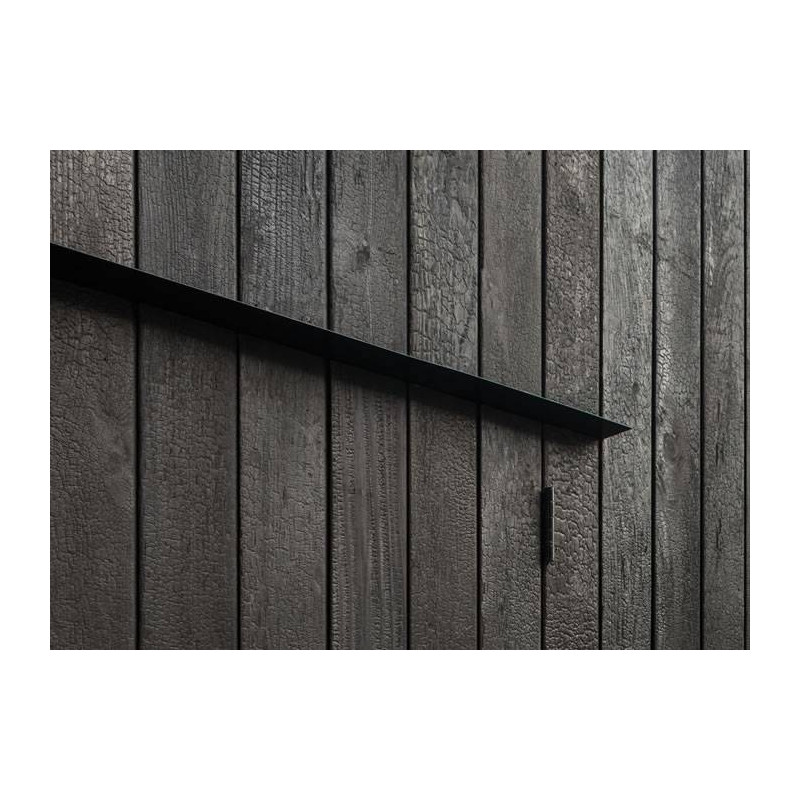 Parquet Bardage en bois brûlé Douglas - 21 x 130 x 4000 mm - brûlé noir - profil planche
