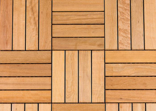 Dalle caillebotis en bois exotique Itauba - 38 x 1000 x 1000 mm