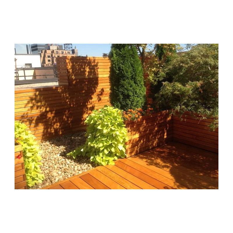Parquet Lames de terrasse Garapa - 21 x 145 x 2750 mm - 2 faces lisses
