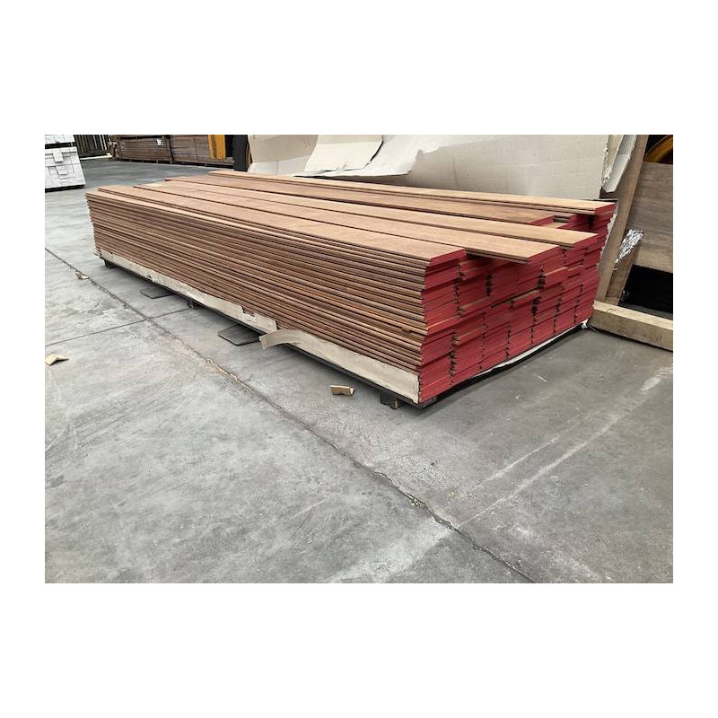 Parquet Lames de terrasse Merbau - 21 x 142 mm - profil César - FSC - lots