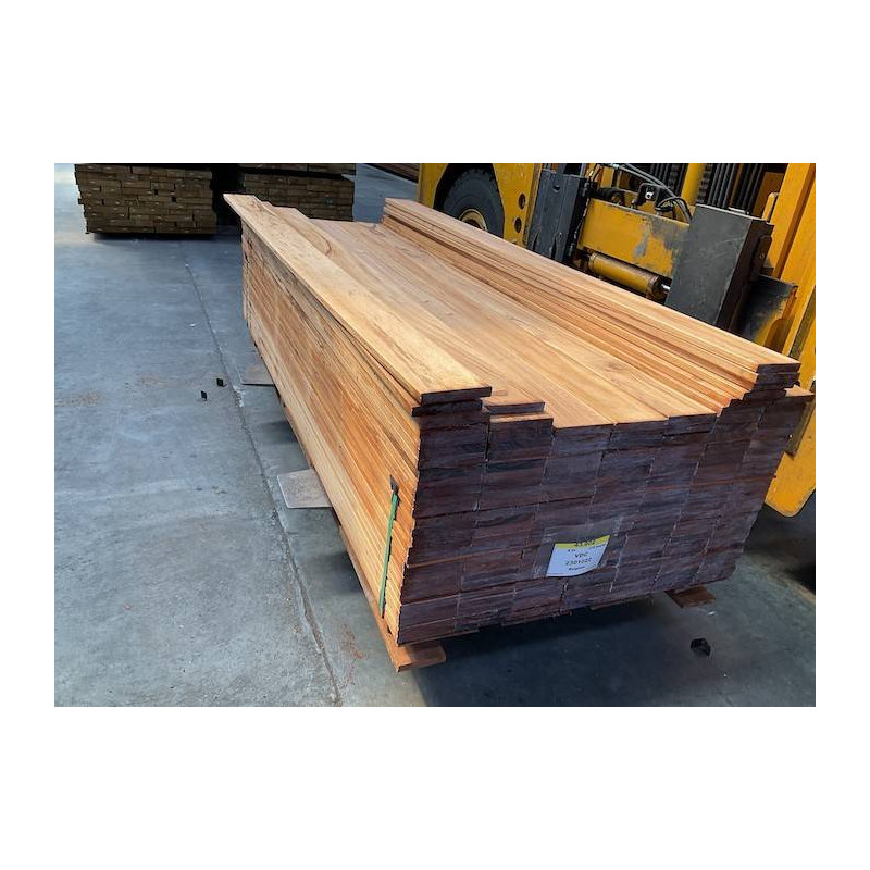 Parquet Lames de terrasse Tigerwood / Muiracatiara  - 21 x 145 mm - 2 faces lisses