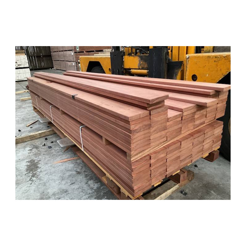 Parquet Lames de terrasse Mukulungu - 25 x 142 mm - faces lisses - lots