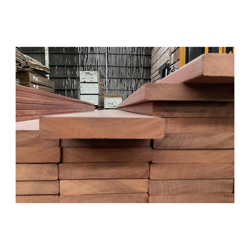 Parquet Lames de terrasse Mukulungu - 25 x 142 mm - faces lisses - lots