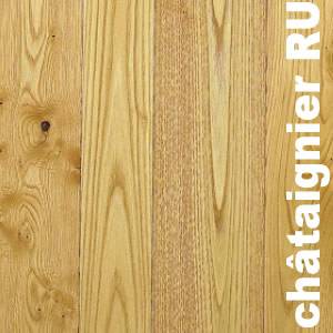 Parquet massif Châtaignier Rustique - 23 x 110 mm - brut - double face