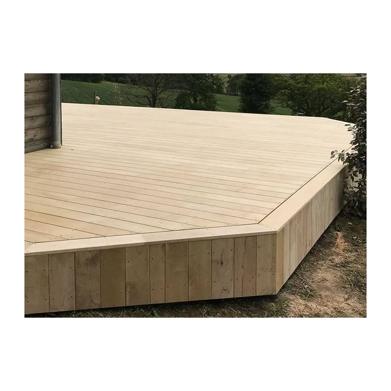 Parquet Bardage Châtaignier - 21 x 130 x 3000 mm - lisse abouté - profil élégie