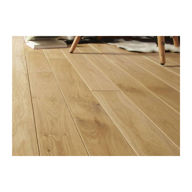 Parquet Parquet massif Chêne Rustique Français - 14 x 160 mm - verni - brossé