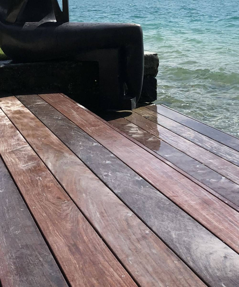 Parquet Lames de terrasse Cumaru Rouge - 21 x 145 mm - 2 faces lisses - KD - fixation invisible - lots