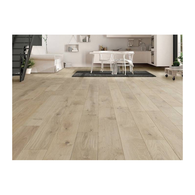Parquet Parquet contrecollé Chêne Rustique/Campagne - 11 x 130 mm - verni incolore - MOINS CHER