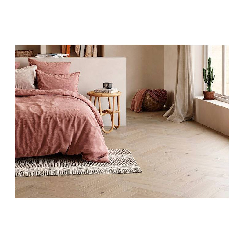 Parquet Parquet contrecollé Chêne Rustique Bâton Rompu - 13 x 120 x 600 mm - verni ou huilé