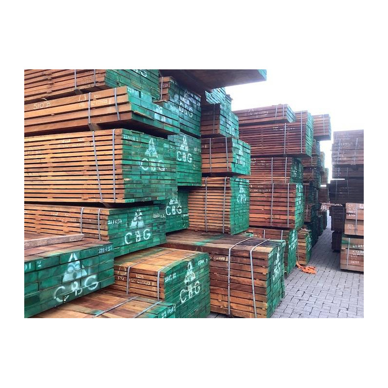 Parquet Traverses paysagères en Badi - 65 x 155 mm - brut de sciage