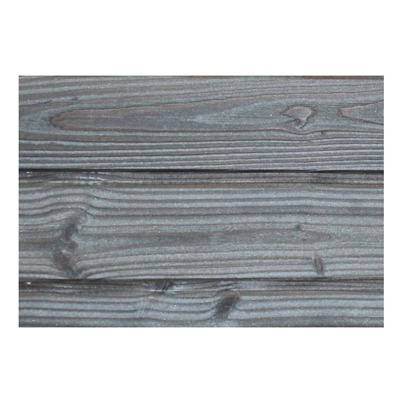 Parquet Bardage Epicéa Thermotraité brossé - 19 x 185 mm - couleur gris