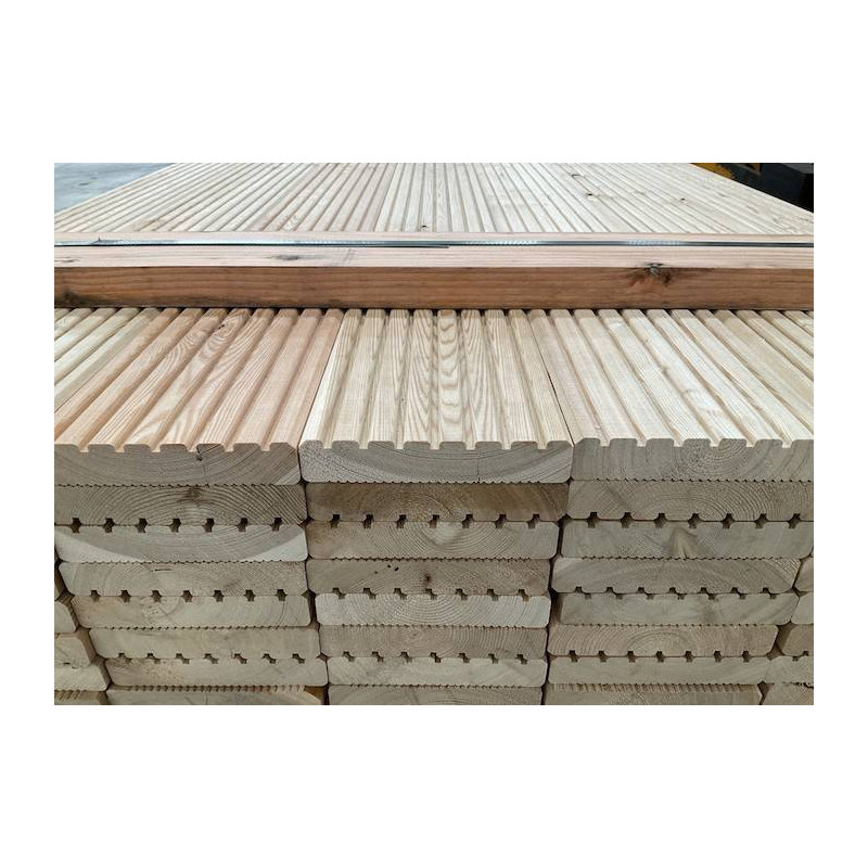 Parquet Lames de terrasse Mélèze - 27 x 120 mm - 2 faces lisses - Mulhouse