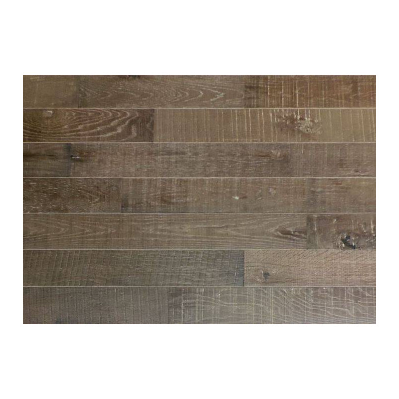 Parquet Parquet contrecollé Chêne Rustique - 14 x 125 mm - scié - brossé - verni mat