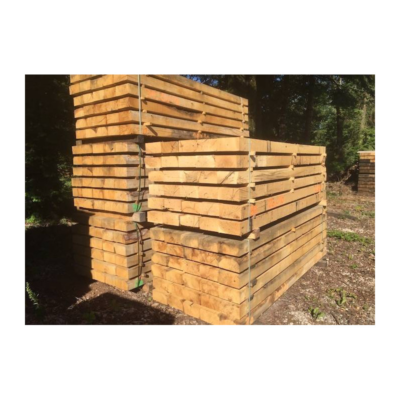 Parquet Traverses de chemin de fer Chêne - 120 x 200 x 4000 mm - brutes de sciage