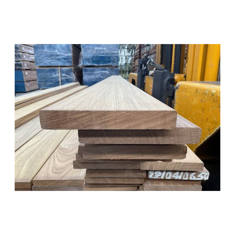 Parquet Lames de terrasse Noyer d'Asie / Kuku - 21 x 145 x 2050 mm - 2 faces lisses - lot de 63,55 ml