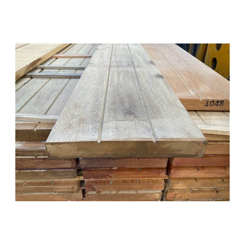 Parquet Lames de terrasse Bangkirai - 28 x 190 mm - 1 face lisse / 1 face rainurée - séchage AD