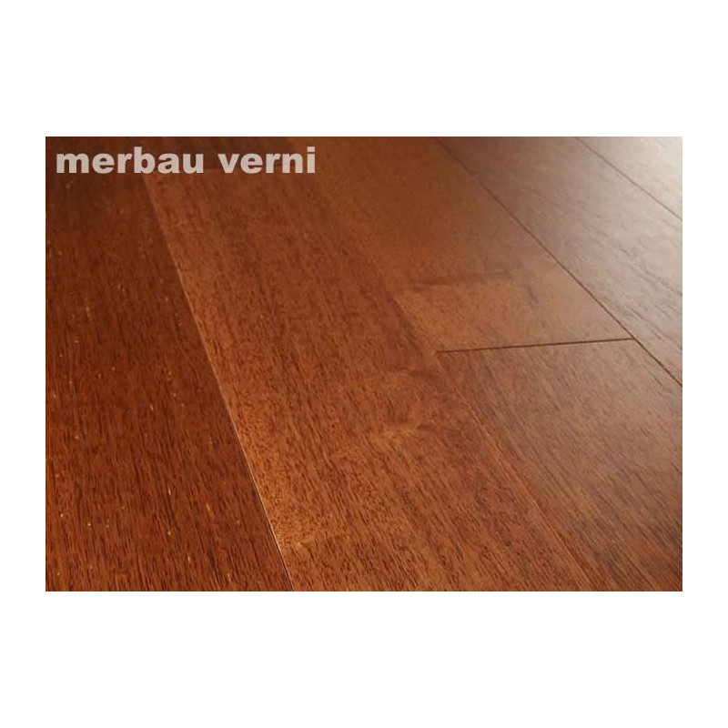 Parquet Parquet contrecollé Merbau Point Hongrie - 12 x 150 x 760 mm - verni satiné - Brest