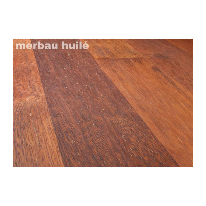 Parquet Parquet contrecollé Merbau Point Hongrie - 12 x 150 x 760 mm - verni satiné - Brest