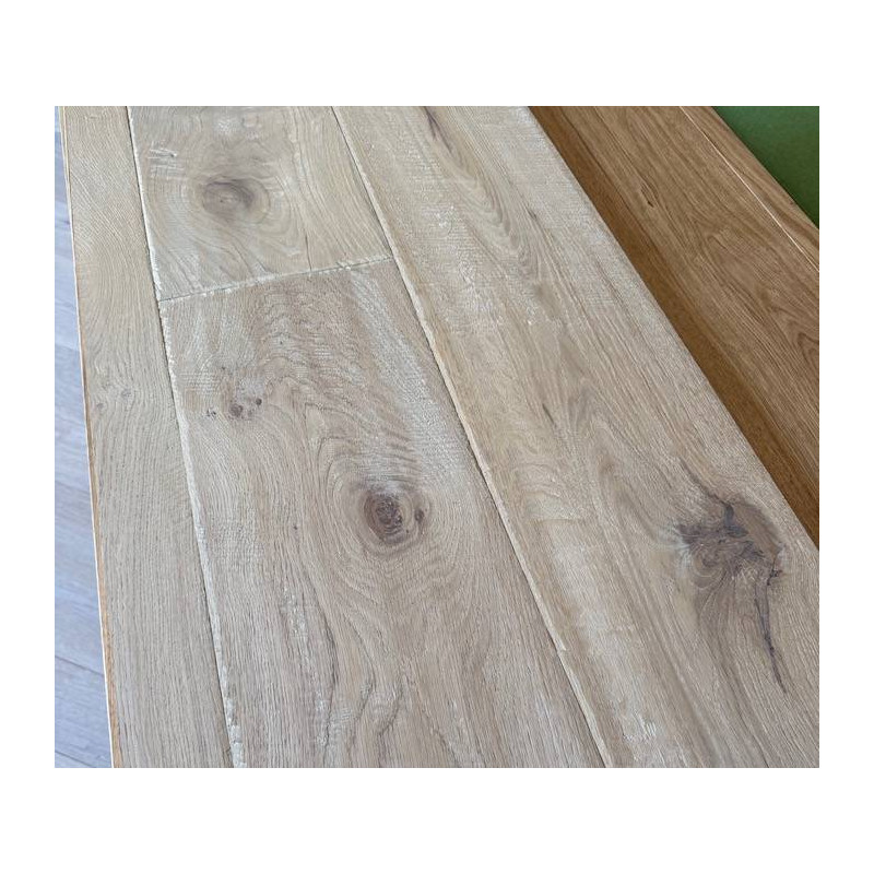 Parquet Parquet contrecollé Chêne Rustique - 15 x 220 mm - huilé - Mont Blanc - PROMO