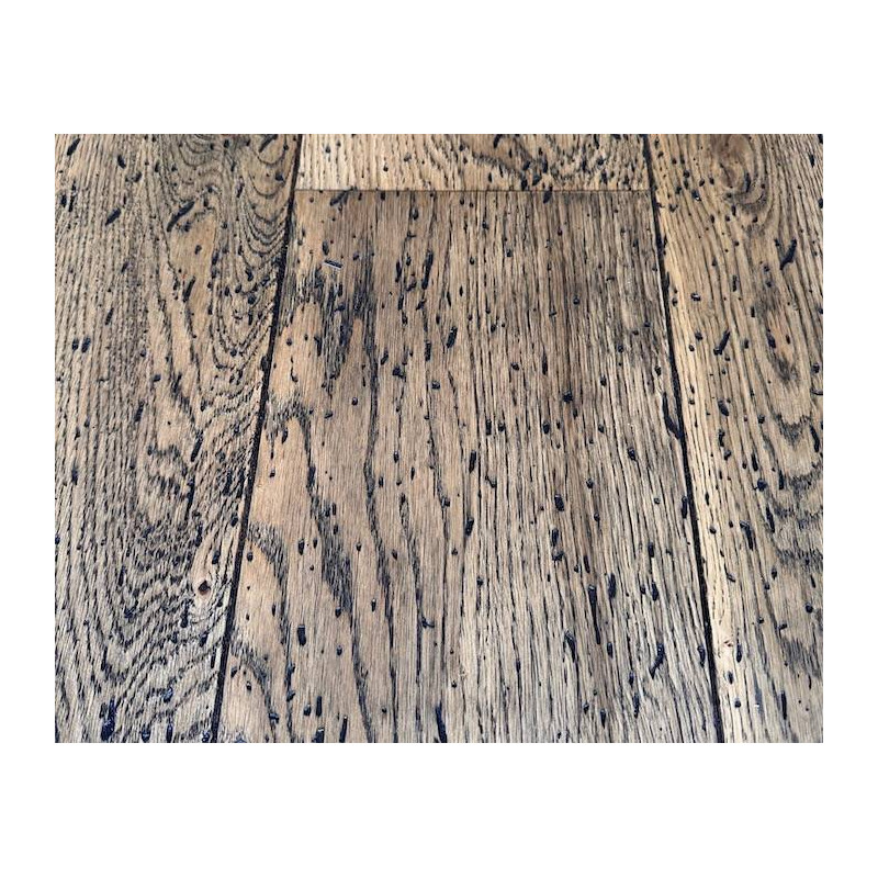 Parquet Parquet contrecollé Chene RU/CA - 16 x 180 mm - huilé doré - effet brûlé