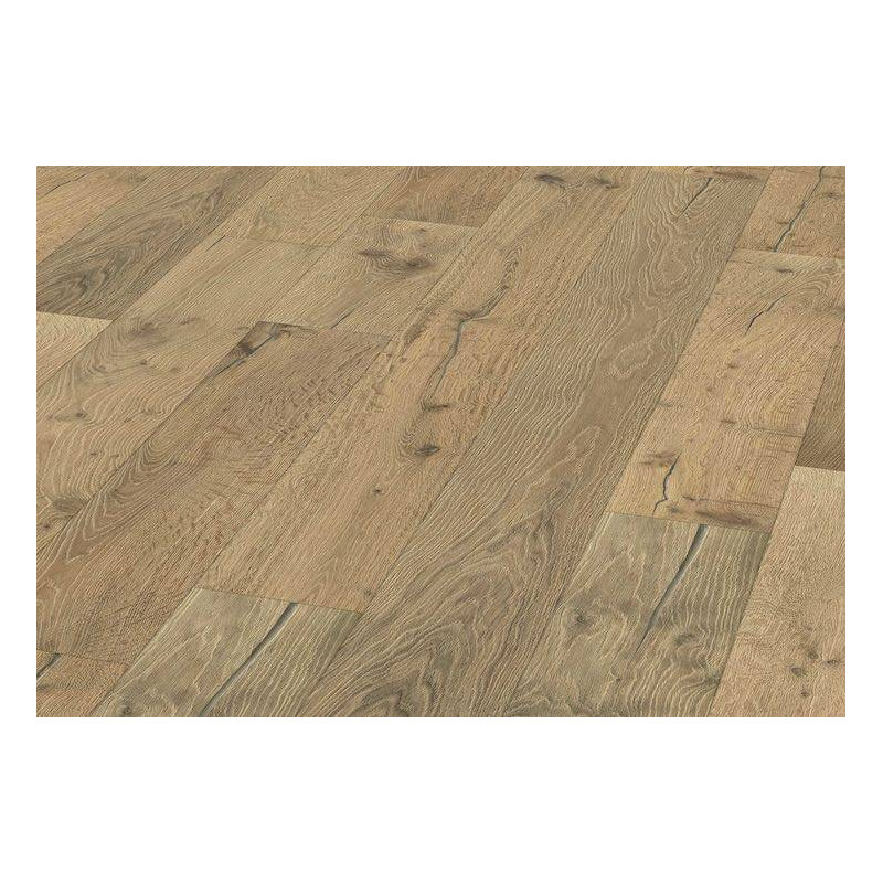 Parquet Parquet contrecollé Chêne Rustique - 15 x 220 mm - huilé naturel - brossé - Chenonceau