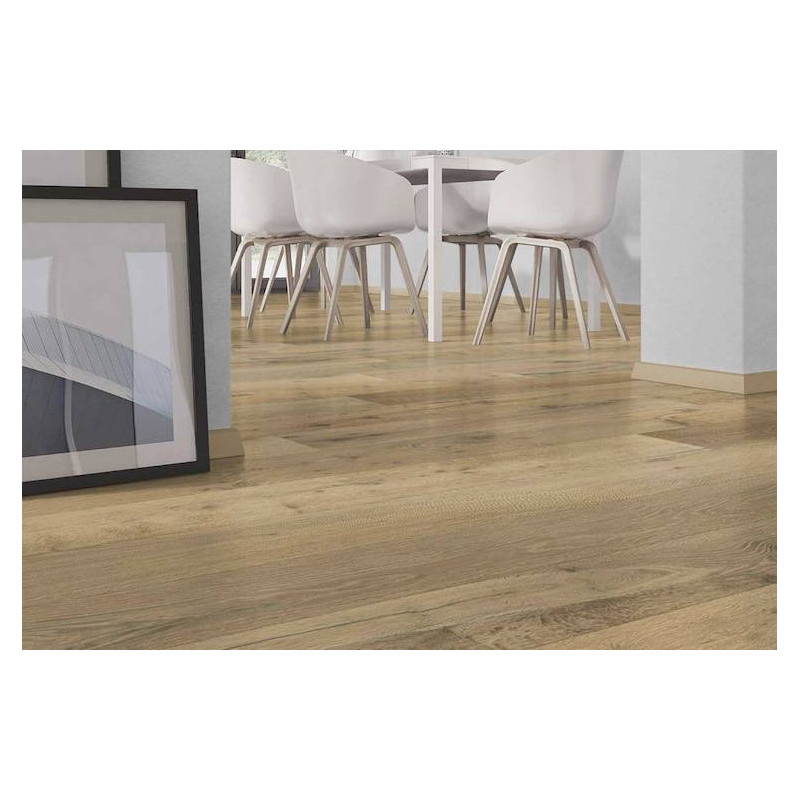 Parquet Parquet contrecollé Chêne Rustique - 15 x 220 mm - huilé naturel - brossé - Chenonceau