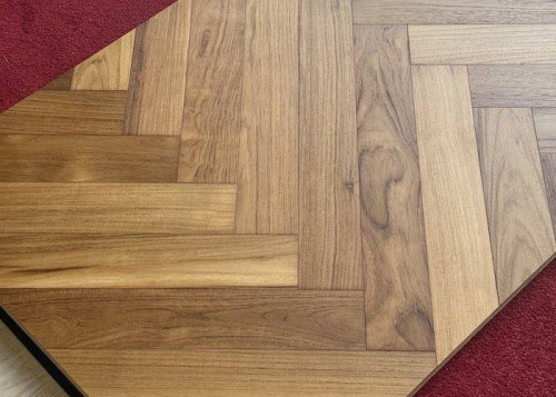 Parquet contrecollé Teck Select Bâton Rompu - 14 x 90 x 600 mm - huilé UV